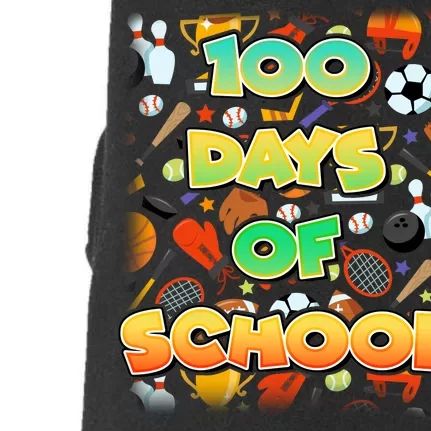 100 Days Of School Sports Doggie 3-End Fleece Hoodie