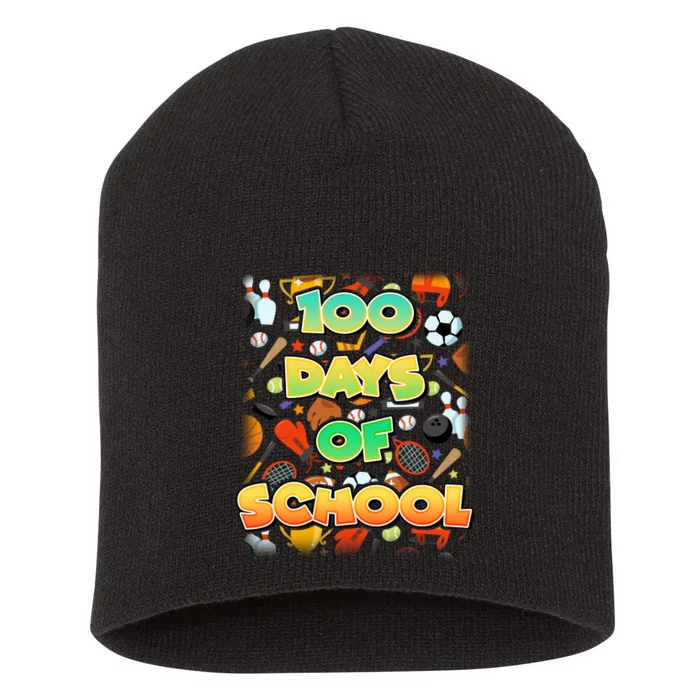 100 Days Of School Sports Short Acrylic Beanie