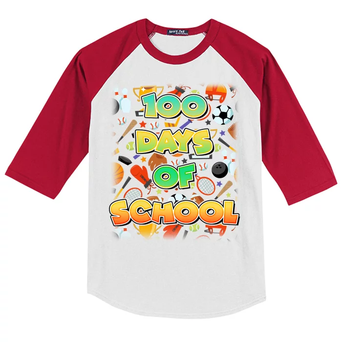 100 Days Of School Sports Kids Colorblock Raglan Jersey