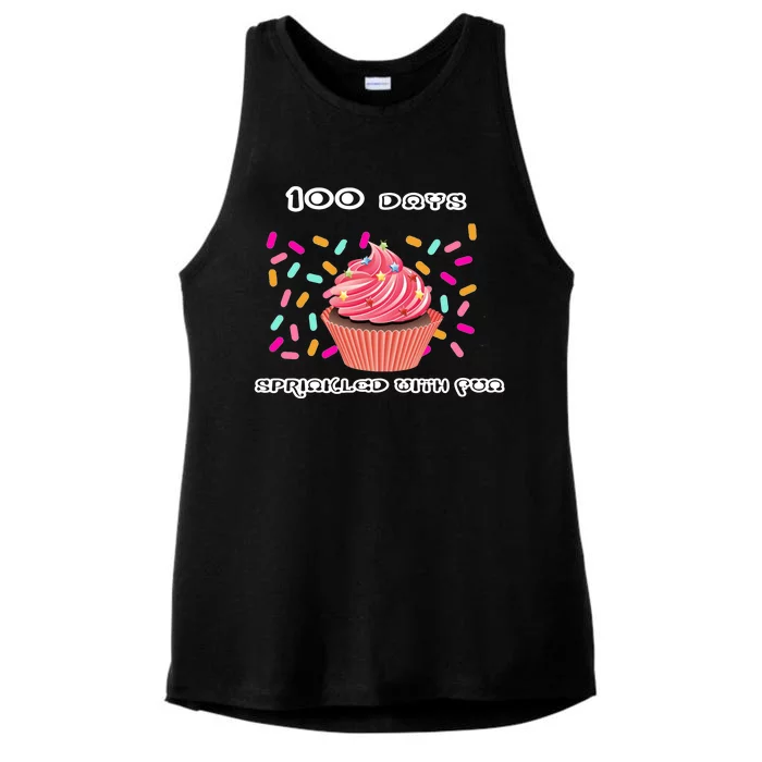 100 Days Of School Sprinkled With Fun Ladies Tri-Blend Wicking Tank