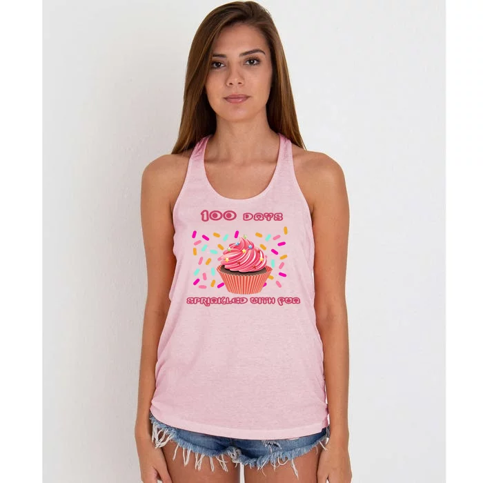 100 Days Of School Sprinkled With Fun Women's Knotted Racerback Tank