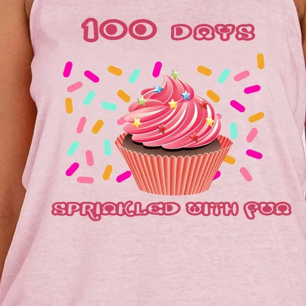 100 Days Of School Sprinkled With Fun Women's Knotted Racerback Tank