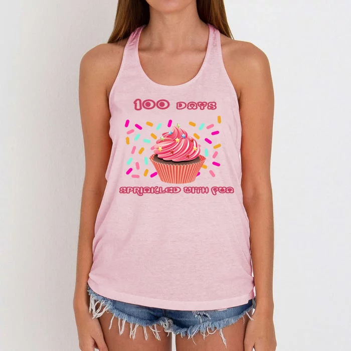 100 Days Of School Sprinkled With Fun Women's Knotted Racerback Tank