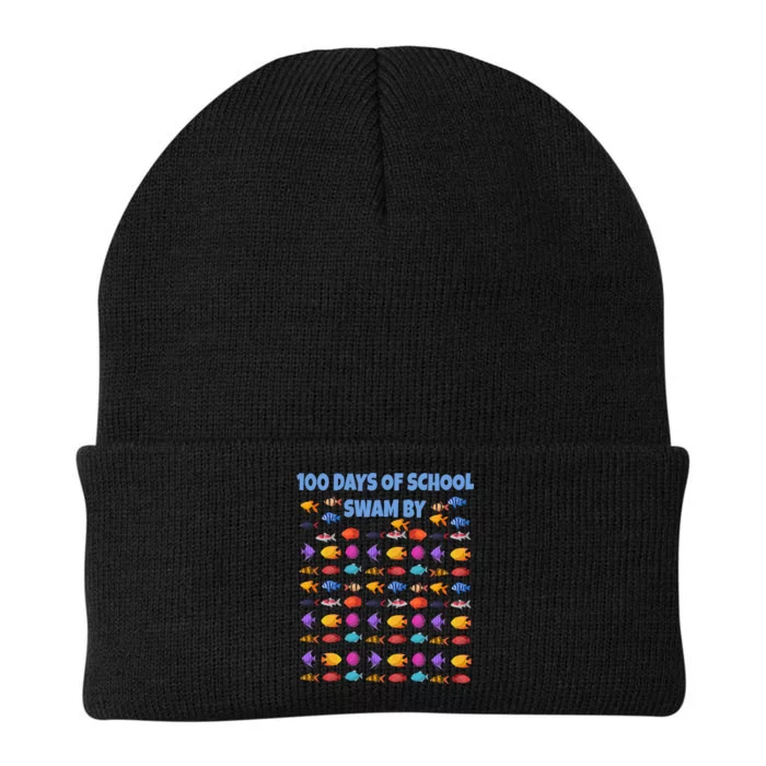 100 Days Of School Swam By Fish Knit Cap Winter Beanie