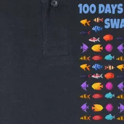 100 Days Of School Swam By Fish Softstyle Adult Sport Polo