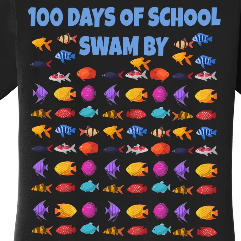 100 Days Of School Swam By Fish Women's T-Shirt