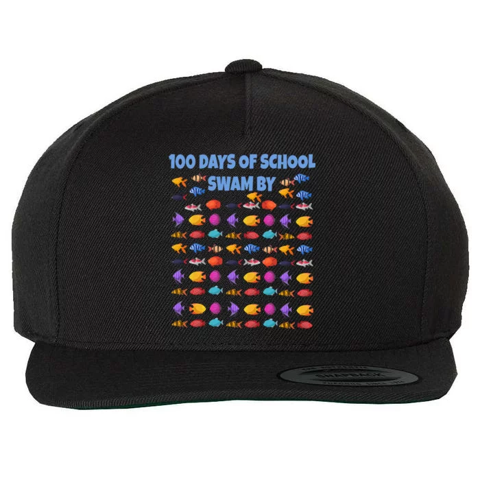 100 Days Of School Swam By Fish Wool Snapback Cap