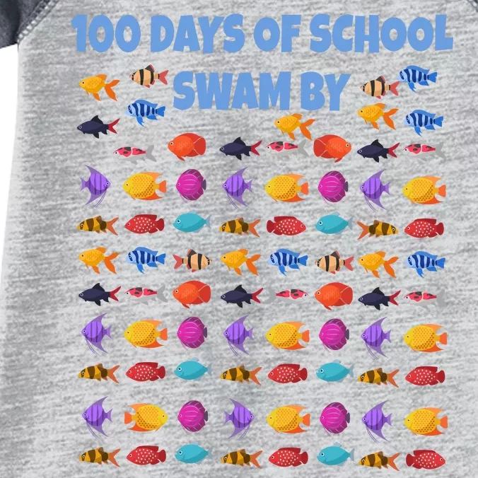 100 Days Of School Swam By Fish Infant Baby Jersey Bodysuit