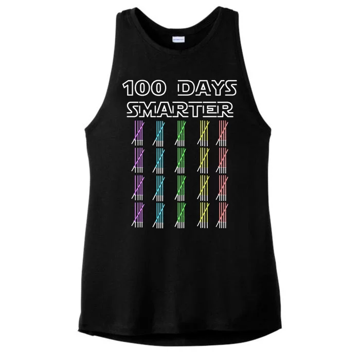 100 Days Smarter 100th Day Of School Ladies Tri-Blend Wicking Tank