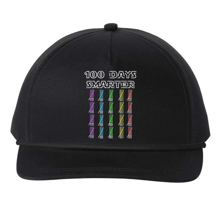 100 Days Smarter 100th Day Of School Snapback Five-Panel Rope Hat