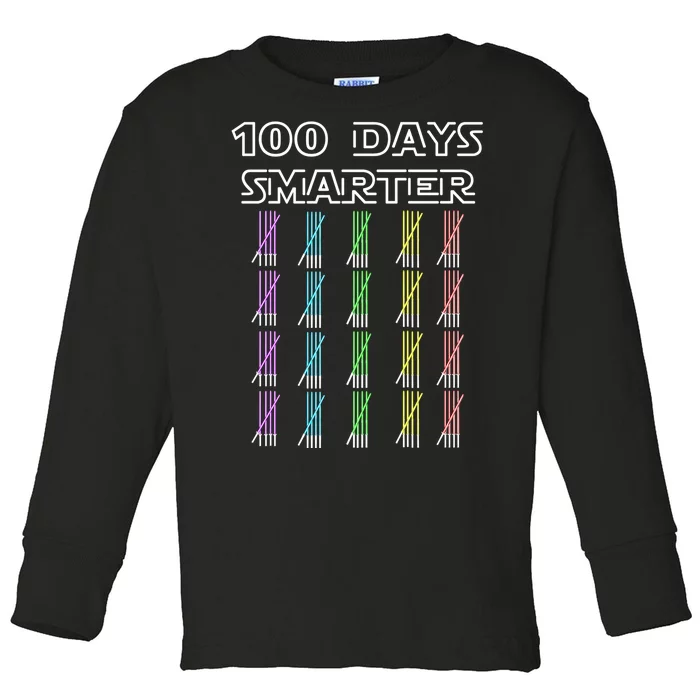 100 Days Smarter 100th Day Of School Toddler Long Sleeve Shirt