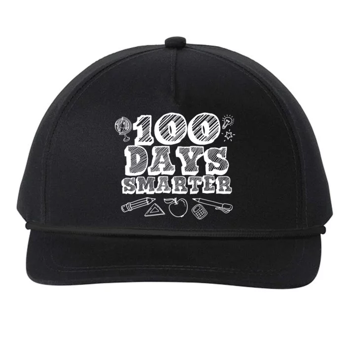 100 Days Smarter Funny 100 Days Of School Snapback Five-Panel Rope Hat