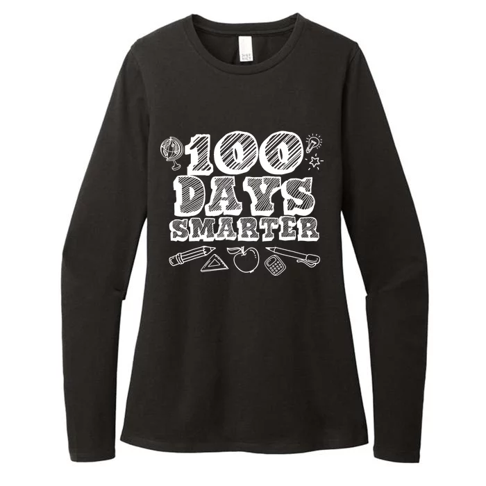 100 Days Smarter Funny 100 Days Of School Womens CVC Long Sleeve Shirt