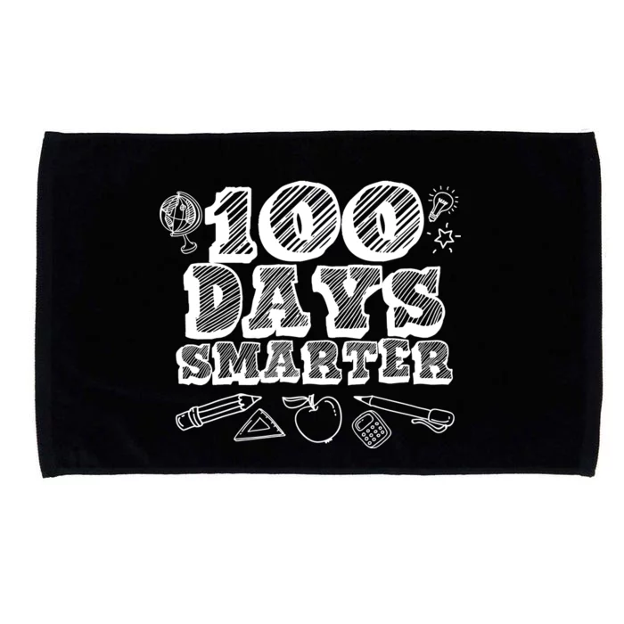 100 Days Smarter Funny 100 Days Of School Microfiber Hand Towel