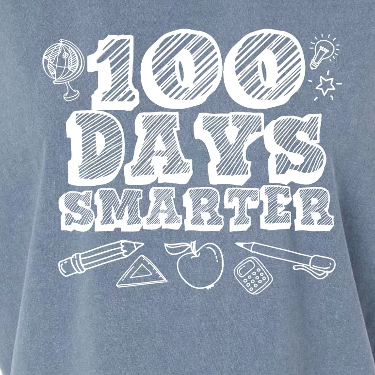 100 Days Smarter Funny 100 Days Of School Garment-Dyed Women's Muscle Tee