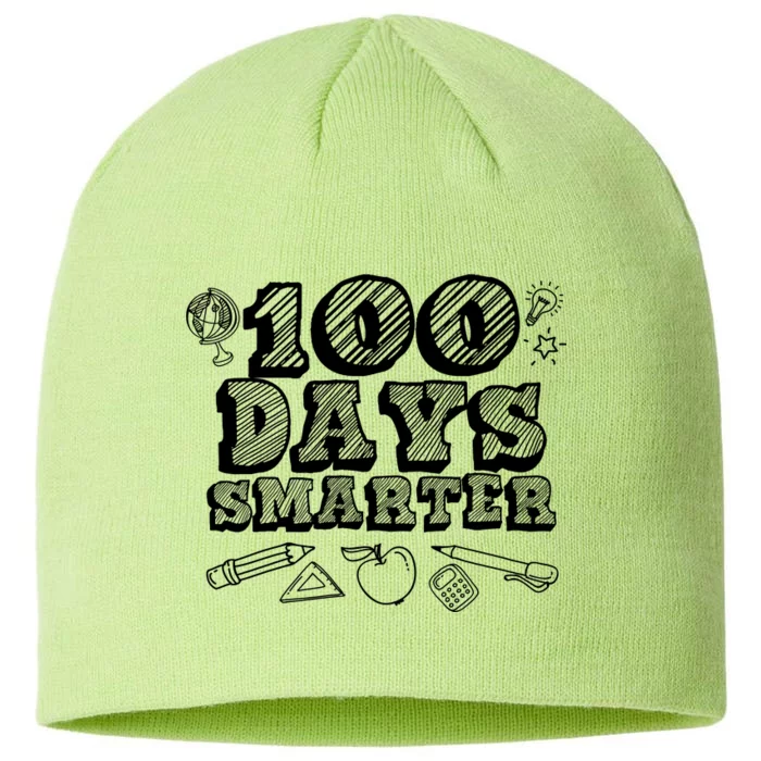 100 Days Smarter Funny 100 Days Of School 8 1/2in Sustainable Knit Beanie