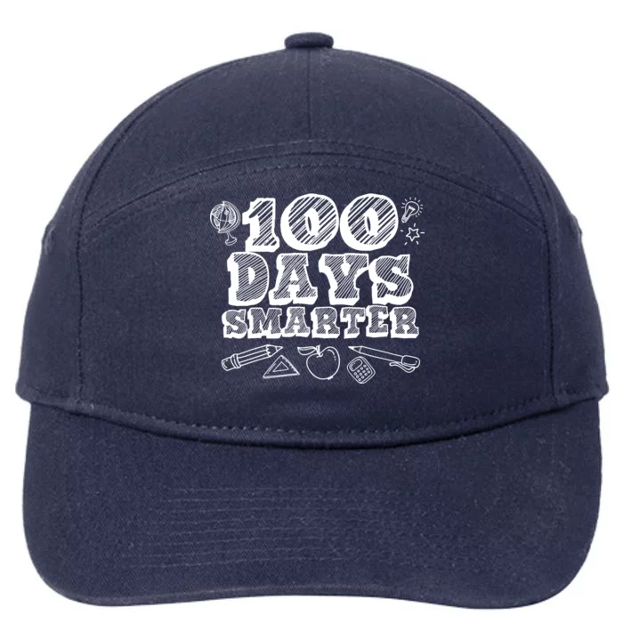 100 Days Smarter Funny 100 Days Of School 7-Panel Snapback Hat