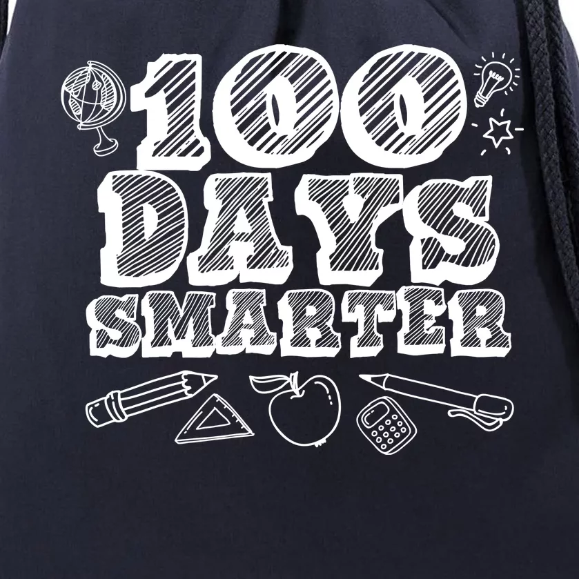 100 Days Smarter Funny 100 Days Of School Drawstring Bag