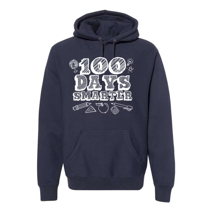 100 Days Smarter Funny 100 Days Of School Premium Hoodie