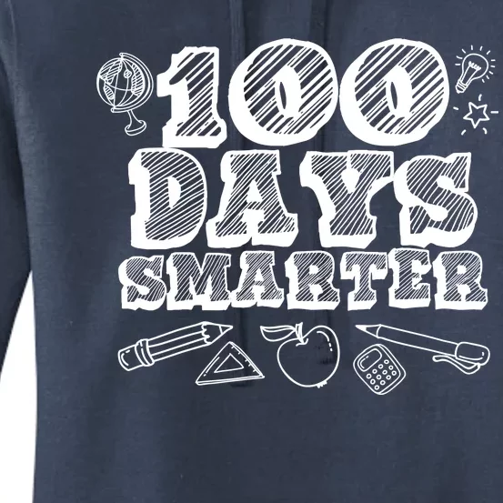 100 Days Smarter Funny 100 Days Of School Women's Pullover Hoodie