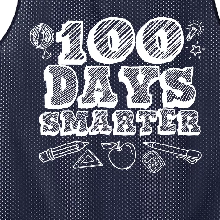 100 Days Smarter Funny 100 Days Of School Mesh Reversible Basketball Jersey Tank