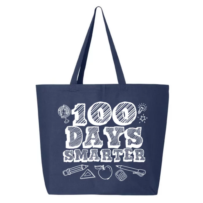 100 Days Smarter Funny 100 Days Of School 25L Jumbo Tote