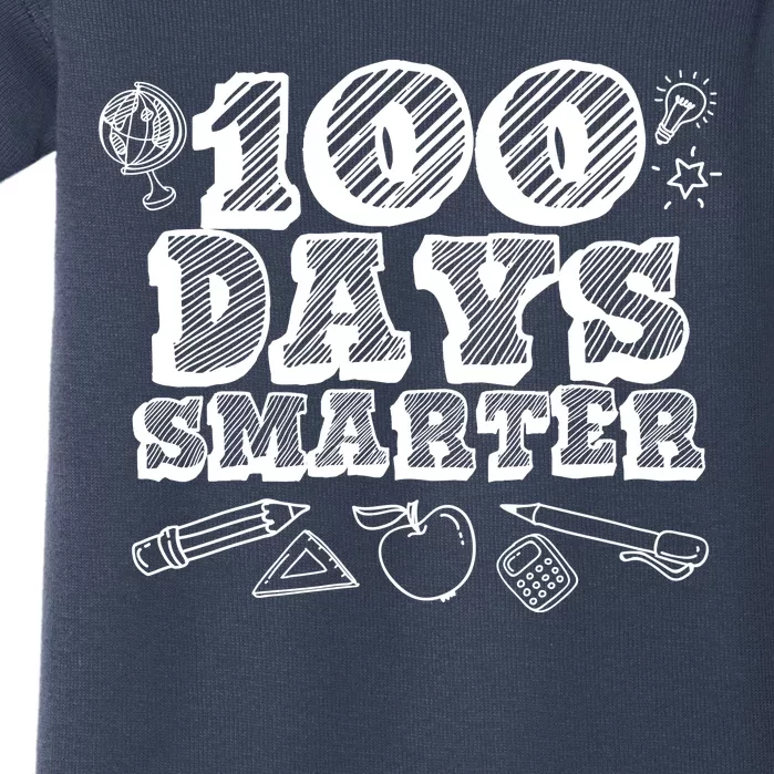 100 Days Smarter Funny 100 Days Of School Baby Bodysuit