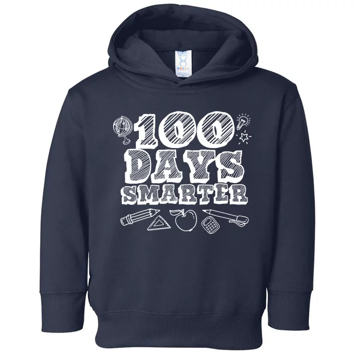 100 Days Smarter Funny 100 Days Of School Toddler Hoodie