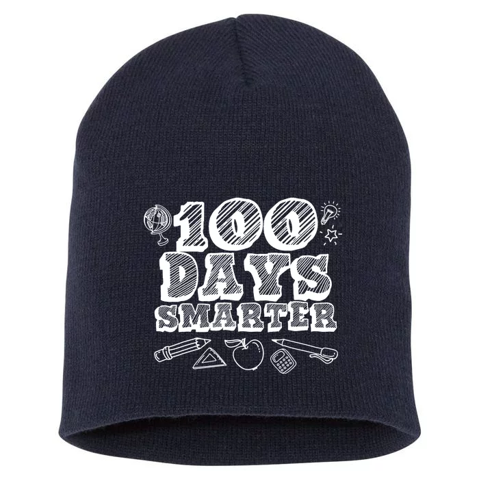 100 Days Smarter Funny 100 Days Of School Short Acrylic Beanie