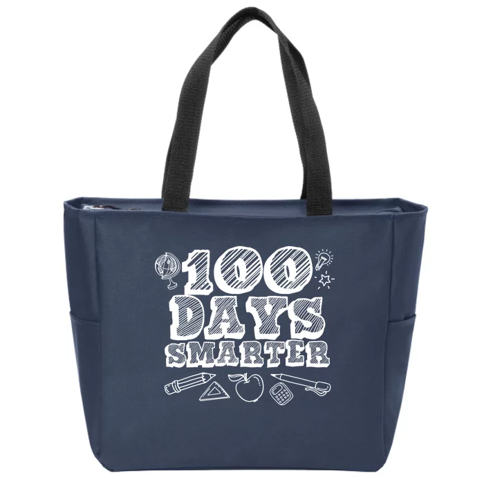 100 Days Smarter Funny 100 Days Of School Zip Tote Bag