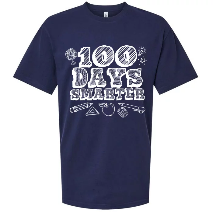 100 Days Smarter Funny 100 Days Of School Sueded Cloud Jersey T-Shirt