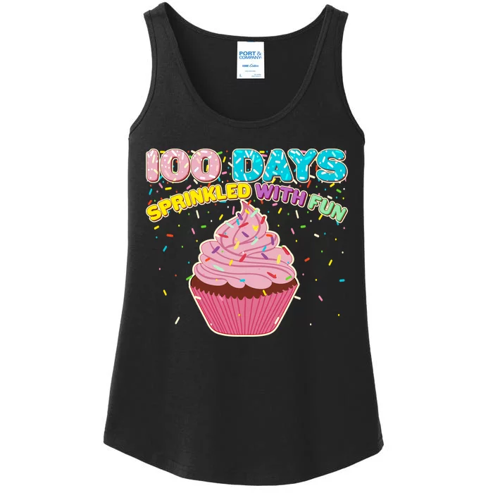 100 Days Sprinkled With Fun Cupcake Ladies Essential Tank