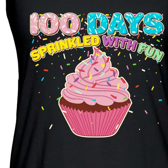 100 Days Sprinkled With Fun Cupcake Ladies Essential Flowy Tank