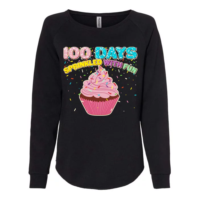 100 Days Sprinkled With Fun Cupcake Womens California Wash Sweatshirt