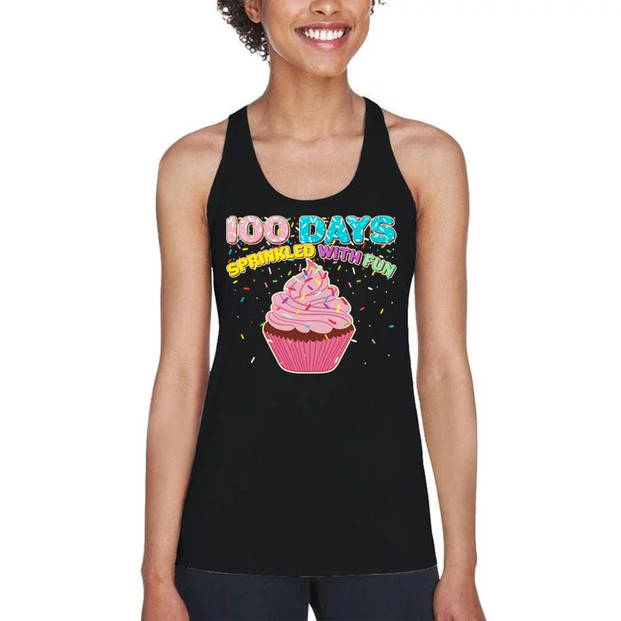 100 Days Sprinkled With Fun Cupcake Women's Racerback Tank