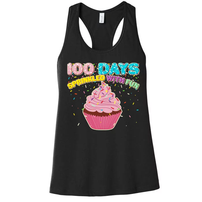 100 Days Sprinkled With Fun Cupcake Women's Racerback Tank