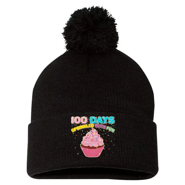 100 Days Sprinkled With Fun Cupcake Pom Pom 12in Knit Beanie