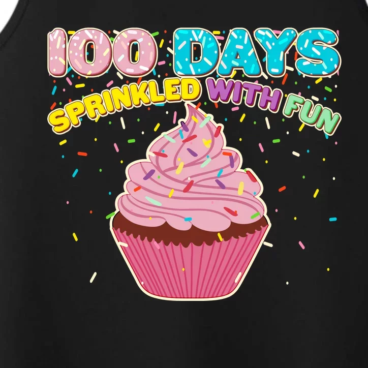 100 Days Sprinkled With Fun Cupcake Performance Tank