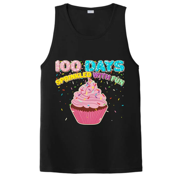 100 Days Sprinkled With Fun Cupcake Performance Tank