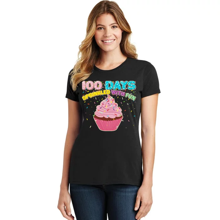 100 Days Sprinkled With Fun Cupcake Women's T-Shirt