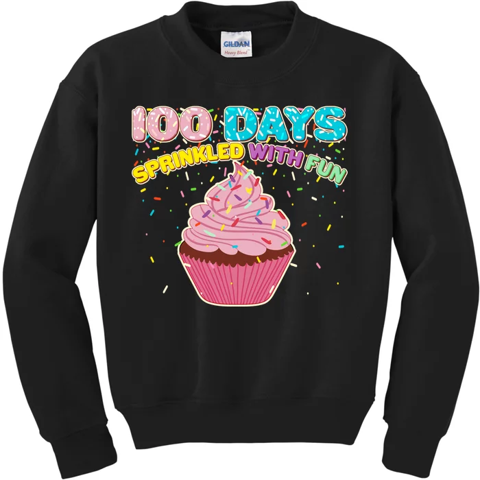 100 Days Sprinkled With Fun Cupcake Kids Sweatshirt