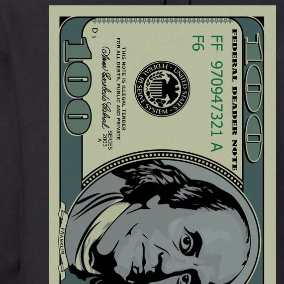 100 Dollar Bill - $100 - Benjamin Franklin Money Premium Hoodie