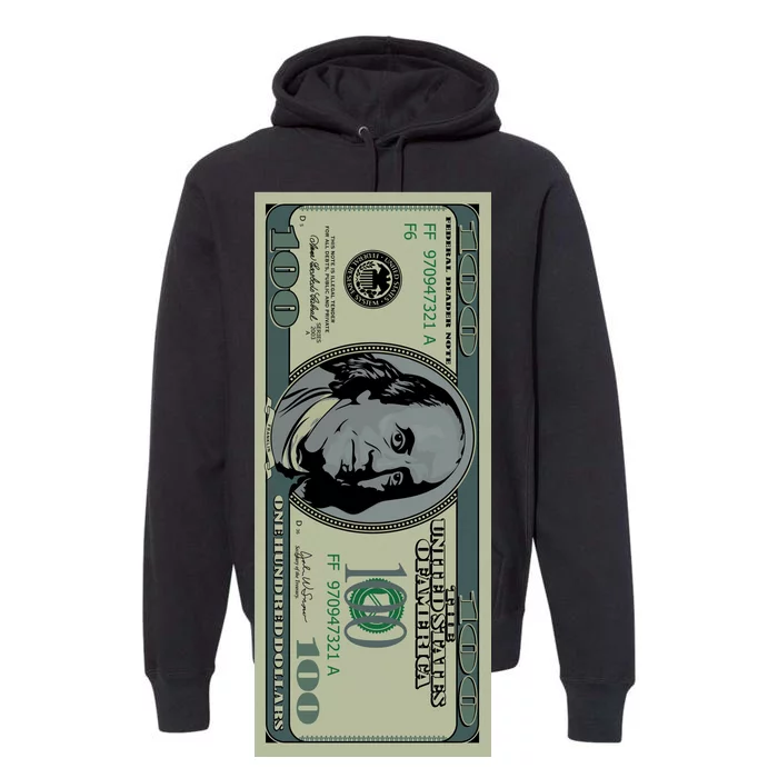 100 Dollar Bill - $100 - Benjamin Franklin Money Premium Hoodie