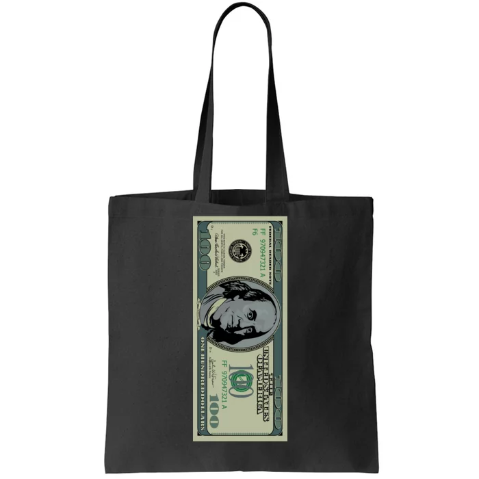 100 Dollar Bill - $100 - Benjamin Franklin Money Tote Bag