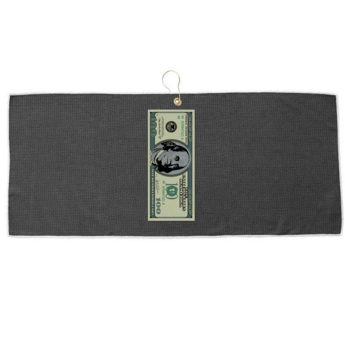 100 Dollar Bill - $100 - Benjamin Franklin Money Large Microfiber Waffle Golf Towel