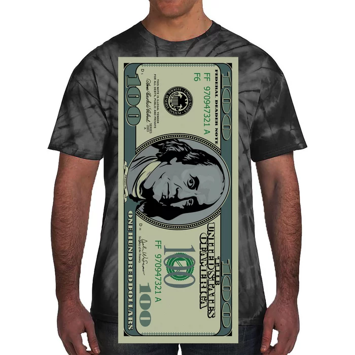 100 Dollar Bill - $100 - Benjamin Franklin Money Tie-Dye T-Shirt