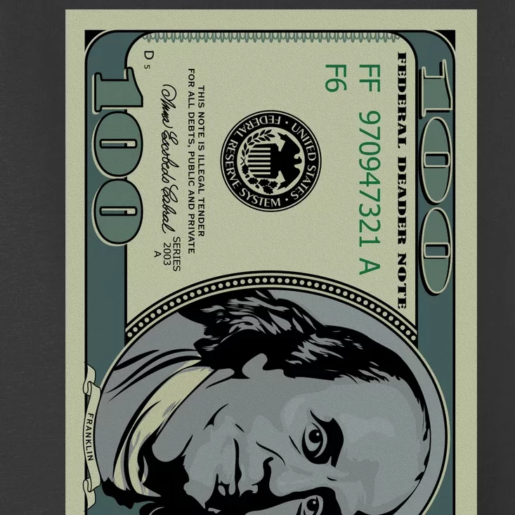 100 Dollar Bill - $100 - Benjamin Franklin Money Toddler T-Shirt