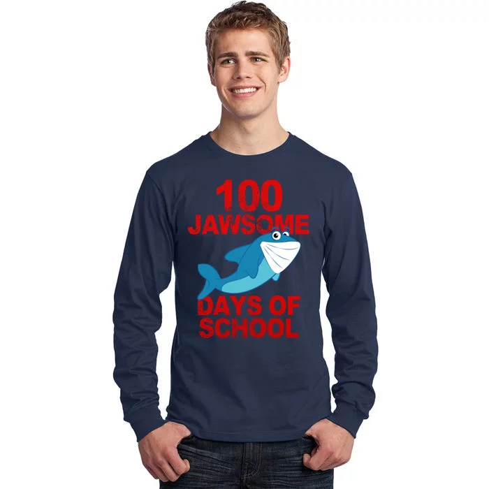 100 Jawsome Days Of School Shark Tall Long Sleeve T-Shirt