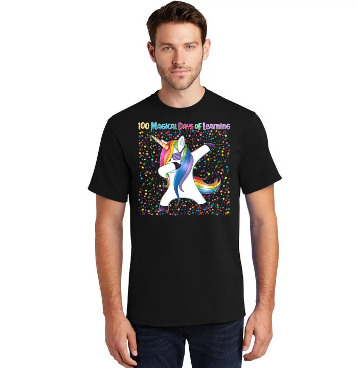 100 Magical Days of Learning Dabbing Unicorn Tall T-Shirt