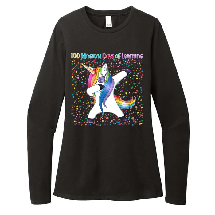 100 Magical Days of Learning Dabbing Unicorn Womens CVC Long Sleeve Shirt